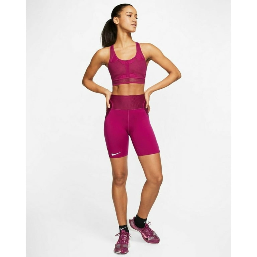 NWOT! NIKE Women’s SWOOSH ULTRA BREATHE MEDIUM SUPPORT SPORTS MESH BRA FUCHSIA - Picture 9 of 12
